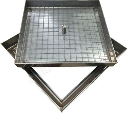 Напольный люк из нержавеющей стали AISI 304 400*400 Напольный люк из нержавеющей стали AISI 304 400*400