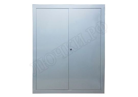 Сантехнический люк Элит усиленный 1 мм с замком 2 створки 1590*1390, RAL 7035 шагрень Сантехнический люк Элит усиленный 1 мм с замком 2 створки 1590*1390, RAL 7035 шагрень